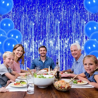 Foto 5 | Foto 5 | Cortinas Con Flecos Party Streamers Toniful De Lámina Azul (3 3 X 2 M) - Venta Internacional.