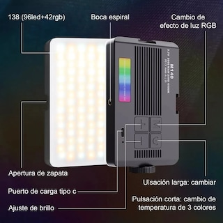 Foto 5 | Foto 5 | Lámpara De Teléfonos Cámara Luz Rgb Para Celular Recargable