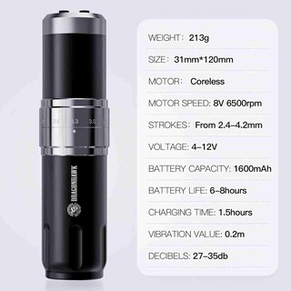 Foto 2 | Foto 2 | Kit De Pistola De Tatuaje Dragonhawk Wireless Rotary Con 2 Baterías - Venta Internacional.