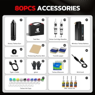 Foto 2 | Foto 2 | Kit De Tatuaje Solong Tattoo Pen Rotary Pen Con Batería Inalámbrica - Venta Internacional.