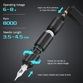 Foto 4 | Foto 4 | Kit De Tatuaje Solong Tattoo Pen Rotary Pen Con Batería Inalámbrica - Venta Internacional.