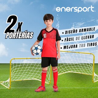 Foto 2 | Foto 2 | Porterías De Fútbol Enersport Metálicas (par) 100x60 cm