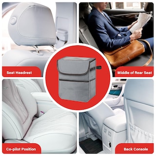 Foto 5 | Foto 5 | Bote De Basura Para Coche Healsmart De 7 6 L Con Tapa Y Bolsillos De Almacenamiento Color Gris - Venta Internacional.