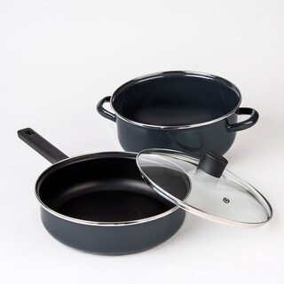 Foto 3 | Foto 3 | Batería De Cocina Cinsa Mega Óptima De Acero Vitrificado Negro Con Antiadherente 9 Piezas