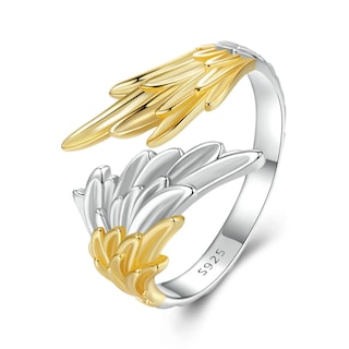 Foto 1 | Foto 1 | Chulada Anillo Ángel Alas De Plata .925 Talla Ajustable Chapa De Platino Que Lo Hace Resistente Al Agua
