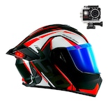 Casco Axs Tekken Rojo + Cámara Action Axs