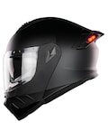 Casco Abatible Para Moto Kov Turbo Negro Mate Con Luz Led
