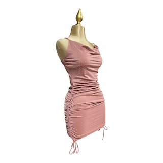 Foto 2 | Foto 2 | Vestido Cristales Pliegue Liso Color Rosa Palo Om