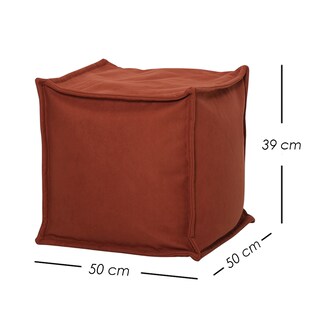 Foto 2 | Foto 2 | Taburete Cuadrado Terracota Tapizado Ilios Innova Diseño Minimalista Multifuncional Asiento O Reposa Pies