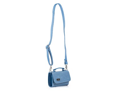 Foto 5 | Foto 5 | Bolso Satchel A Ángelozano De Charol Vegano Con Grabado Tipo Cincelado Modelo Lupita Color Azul Baby