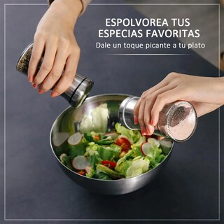 Foto 2 | Foto 2 | Set De Salero Y Pimentero 100 Ml Mesa Cocina 5pcs Plata