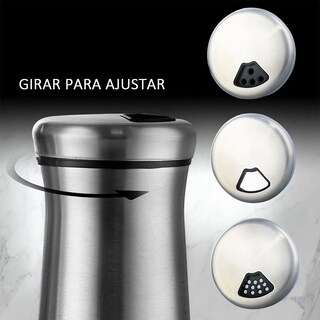 Foto 3 | Foto 3 | Set De Salero Y Pimentero 100 Ml Mesa Cocina 5pcs Plata