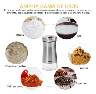 Foto 4 | Foto 4 | Set De Salero Y Pimentero 100 Ml Mesa Cocina 5pcs Plata