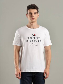 Foto 2 | Foto 2 | Playera Tommy Hilfiger Nyc Est.1985 Logo Basico Casual Color Blanco Para Hombre