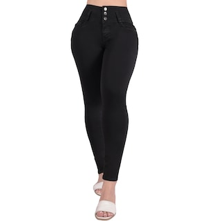 Foto 1 | Foto 1 | Jeans Negros Mujer Corte Colombiano Levanta Pompas Sea Brazil