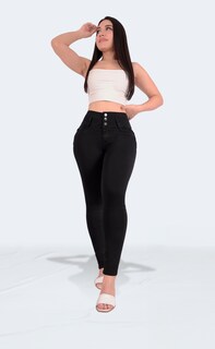 Foto 3 | Foto 3 | Jeans Negros Mujer Corte Colombiano Levanta Pompas Sea Brazil