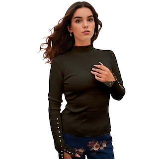Foto 1 | Foto 1 | Sueter Cuello Alto Britos Jeans Mujer Algodón Sr3062