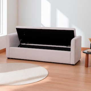 Foto 5 | Foto 5 | Taburete Kioto Beige Ilios Innova Con Almacenamiento Y Asiento Acolchado Diseño Moderno Ideal Para Sala O Recámara