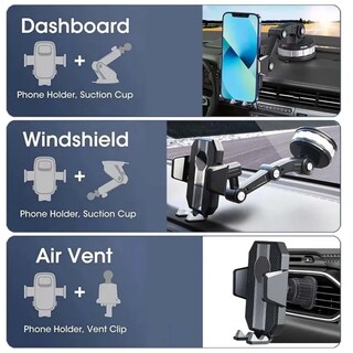 Foto 3 | Foto 3 | Soporte Porta Celular 360 Ventosa 3 en 1 Negro