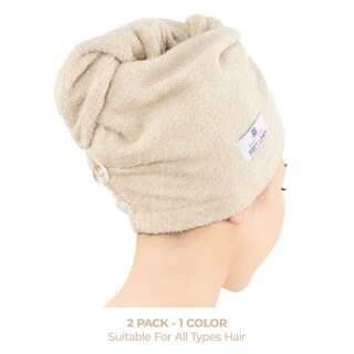 Foto 3 | Foto 3 | Toallas De Pelo American Soft Linen 100% Algodón Paquete De 2 Unidades Color Beige - Venta Internacional.