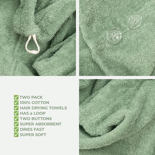 Foto 5 | Foto 5 | Toallas De Pelo American Soft Linen 100% Algodón Paquete De 2 Unidades Color Verde Salvia - Venta Internacional.