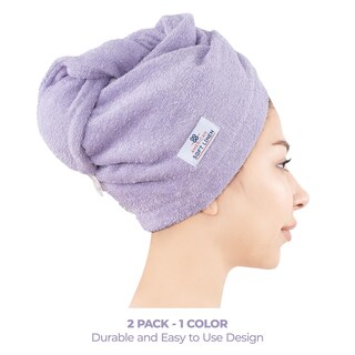 Foto 2 | Foto 2 | Toallas De Pelo American Soft Linen 100% Algodón Paquete De 2 Unidades Color Lila - Venta Internacional.