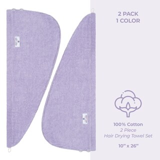 Foto 4 | Foto 4 | Toallas De Pelo American Soft Linen 100% Algodón Paquete De 2 Unidades Color Lila - Venta Internacional.