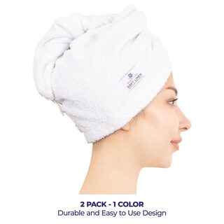 Foto 2 | Foto 2 | Toallas Para El Pelo American Soft Linen 100% Algodón 2 Unidades Color Blanco - Venta Internacional.