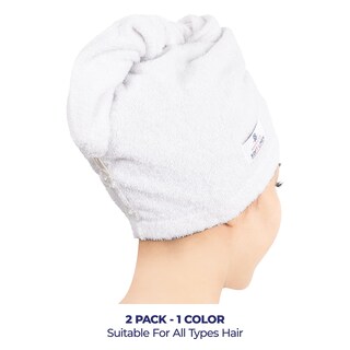 Foto 3 | Foto 3 | Toallas Para El Pelo American Soft Linen 100% Algodón 2 Unidades Color Blanco - Venta Internacional.