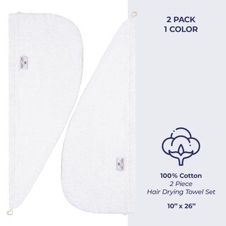 Foto 4 | Foto 4 | Toallas Para El Pelo American Soft Linen 100% Algodón 2 Unidades Color Blanco - Venta Internacional.