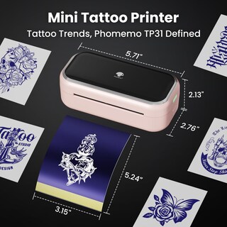 Foto 7 | Foto 7 | Impresora De Plantillas Para Tatuajes Phomemo Tp31 Mini Con 30 Hojas De Transferencia - Venta Internacional.