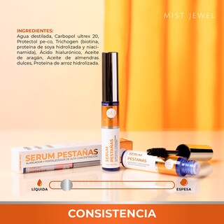 Foto 5 | Foto 5 | Mist Jewel Serum Eyelash Pestañas Alargador Con Biotina Niacinamida Ácido Hialurónico Y Soya 8ml | Fortalecedor Crecimiento De
