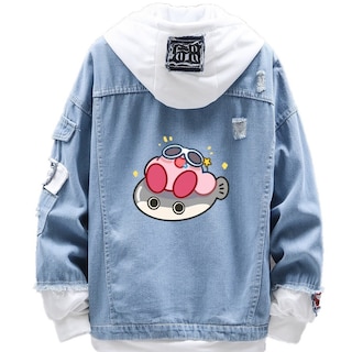 Foto 1 | Foto 1 | Chaqueta Vaquera Sanmu De Estilo Casual Con Estampado Digital Kirby Fish