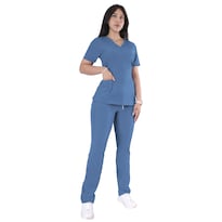 Conjunto Quirúrgico Antifluidos Magenta Para Mujer Corte Recto Azul Sea Brazil