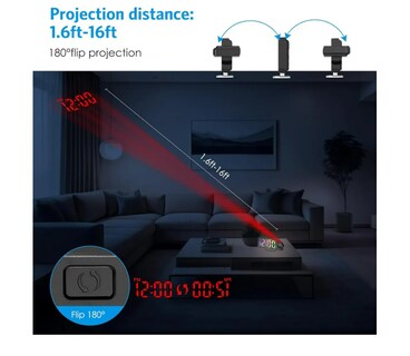 Foto 3 | Foto 3 | Reloj Digital Con Proyector Despertador Alarma Y Temperatura