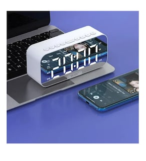 Foto 4 | Foto 4 | Reloj Digital Parlante Bluetooth Soporte Celular Despertador Color Rosa