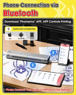 Foto 3 | Foto 3 | Impresora De Plantillas De Tatuajes Phomemo M08f Bluetooth Silver - Venta Internacional.