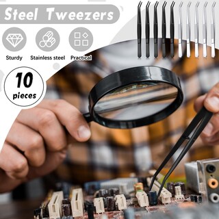 Foto 4 | Foto 4 | Pinzas Honoson De Acero Inoxidable Con Punta Serrada Curva X10 - Venta Internacional.