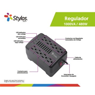 Foto 2 | Foto 2 | Regulador Stylos Stre480b 480w 1000va 8 Salidas Negro