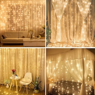 Foto 3 | Foto 3 | Cortinas Serie Luces Belug 300 Led Usb 8 Modos 3x3m Amarillo