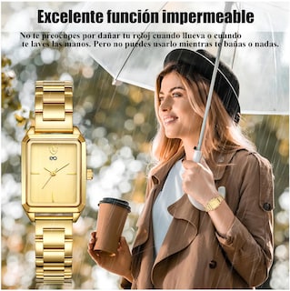 Foto 4 | Foto 4 | Reloj Mujer Elegante Cuarzo De Acero Inoxidable Resistente Al Agua Eo Safe Imports Esi-21480 Dorado
