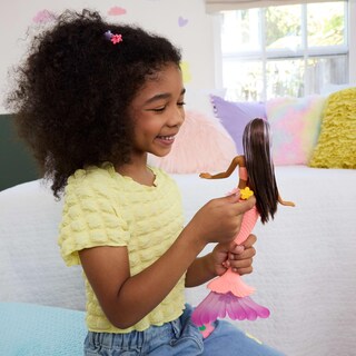 Foto 2 | Foto 2 | Muñeca De Juguete Barbie Con Forma De Sirena Mágica Con Flores Florecientes - Venta Internacional.