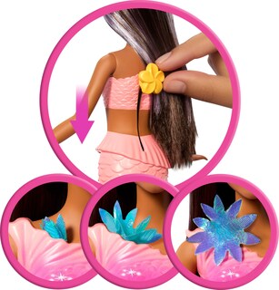 Foto 3 | Foto 3 | Muñeca De Juguete Barbie Con Forma De Sirena Mágica Con Flores Florecientes - Venta Internacional.