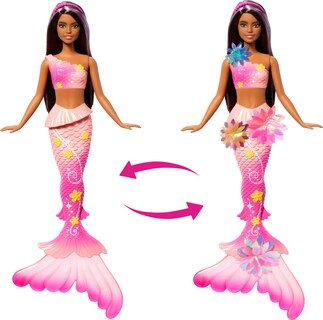 Foto 4 | Foto 4 | Muñeca De Juguete Barbie Con Forma De Sirena Mágica Con Flores Florecientes - Venta Internacional.