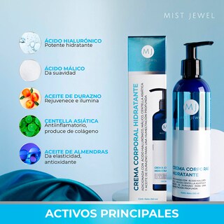 Foto 3 | Foto 3 | Mist Jewel Crema Corporal Hidratante Cuerpo Y Manos Para Todo Tipo De Piel | Crema Con Ácido Hialurónicom Málico Aceite De Alme