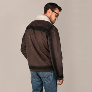 Foto 4 | Foto 4 | Chamarra Para Hombre De Gamuza Con Forro Sherpa Chocolate