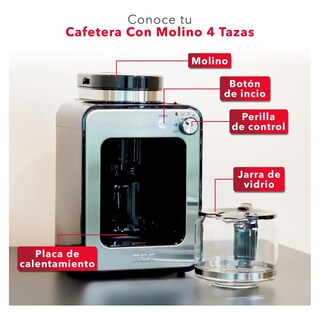 Foto 7 | Foto 7 | Cafetera Rca Rc-caf4 Con Molino Integrado Inoxidable  Automática  560 Ml