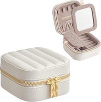 Joyero De Viaje Estuche Pequeño Para Joyas Con Espejo