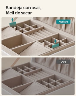 Foto 6 | Foto 6 | Caja Joyero Caja De Joyas Con 2 Capas Joyero Con Asa Bandeja Flexible Para Joyas Caja Para Joyas