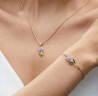 Foto 2 | Foto 2 | Joyería Elegante Xtellar Para Mujeres: Collar Y Pulsera Tulipán De Lujo